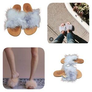 Brother Vellies Marabou Lamu Sandal Lavender Size 9